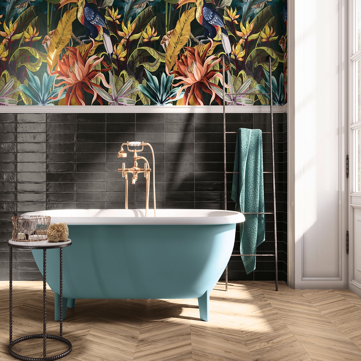 Sequoia Honey Chevron Casa de banho 8.5x44