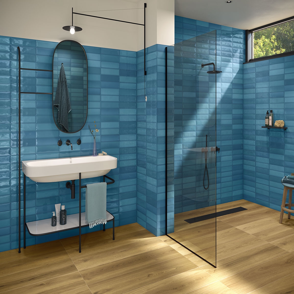 Casa de banho com pavimento Koen Miele 30x120