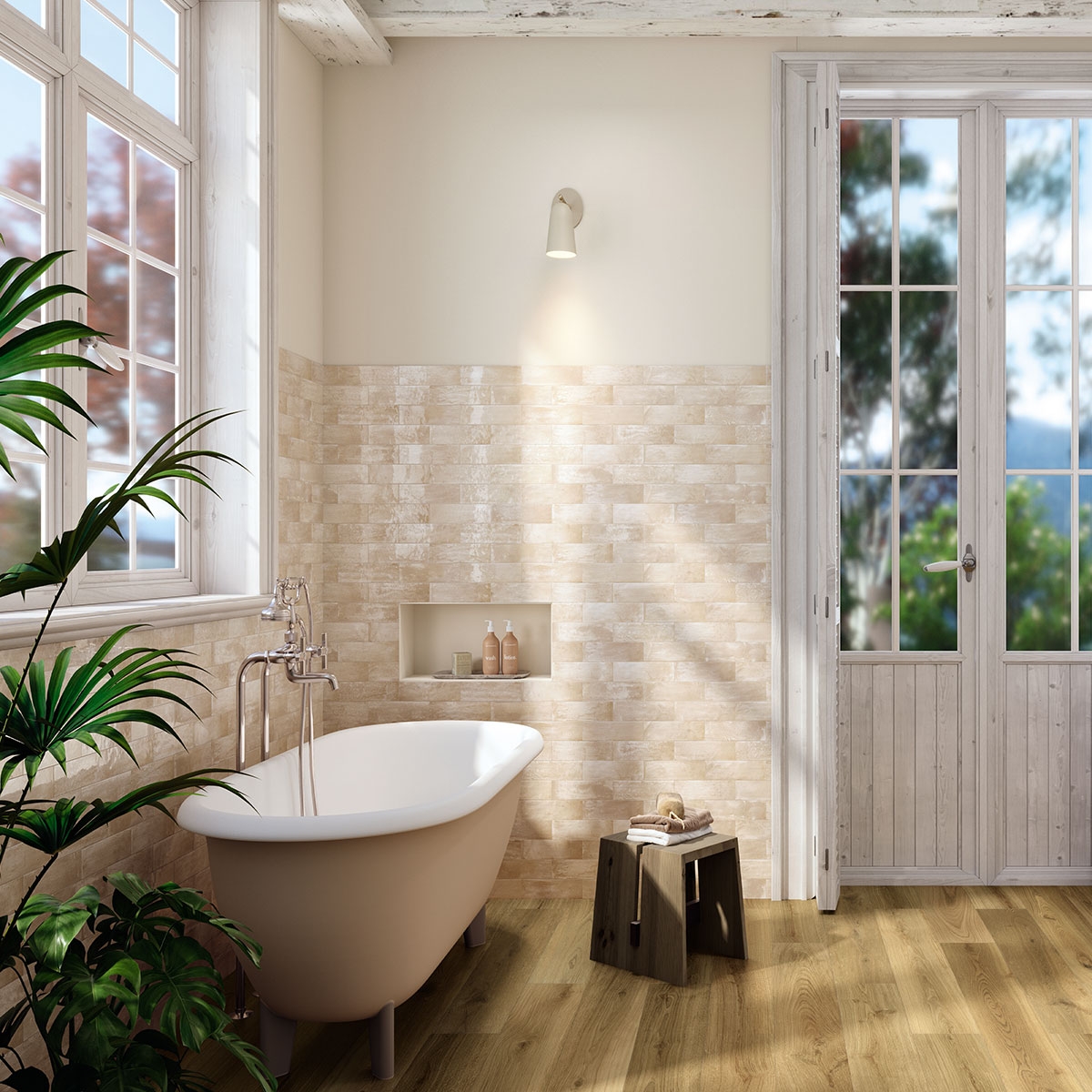 Casa de banho Koen Miele Antiderrapante Mate 20x120 com pavimento