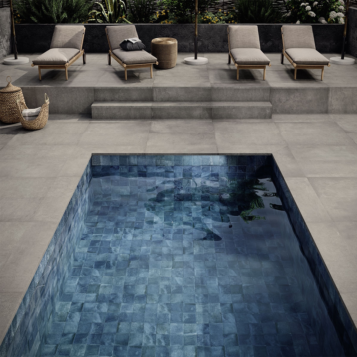 Exterior con pavimento Think Grey Anti-Slip 60x120