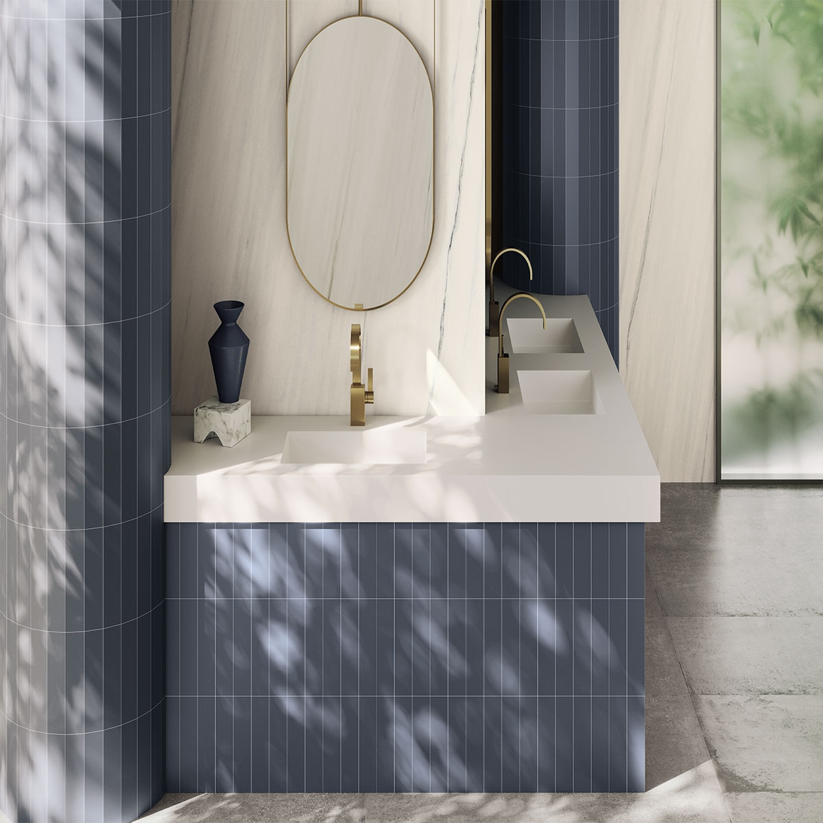 Baño con pavimento Think Grey Anti-Slip 60x120