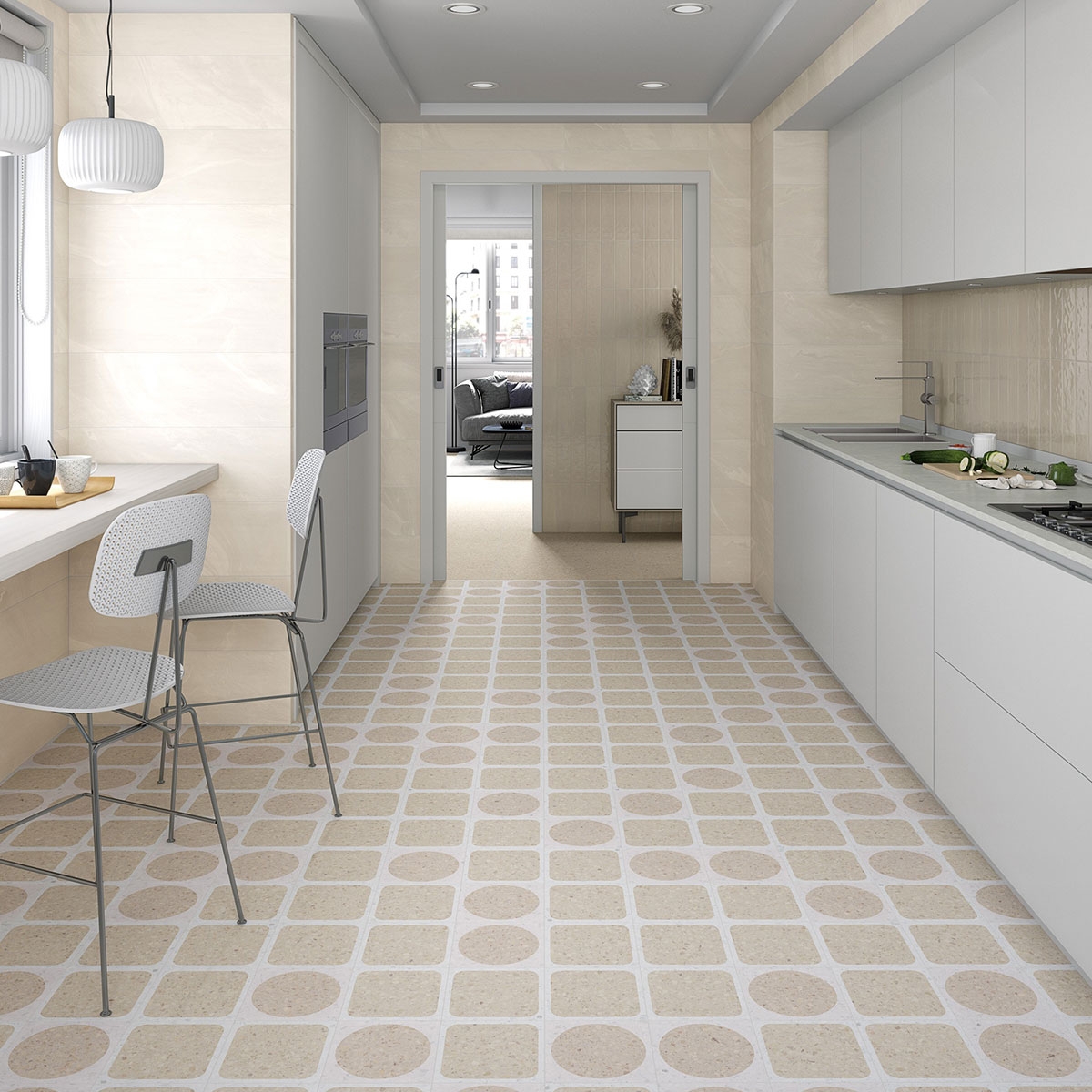 Javea Bege Gloss Revestimento de Cozinha 8x31.5