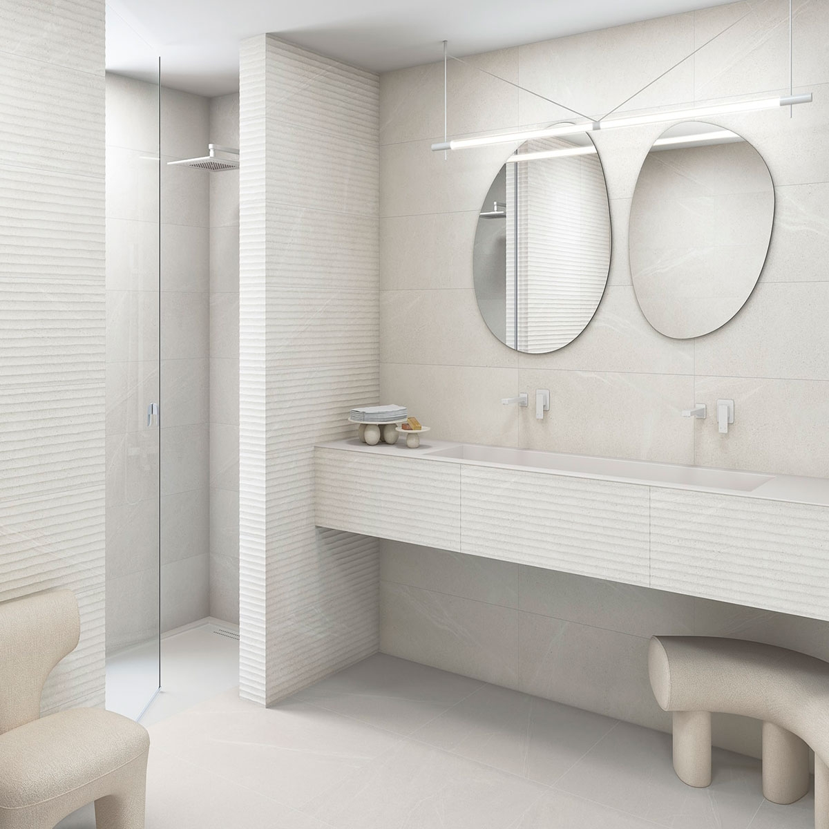 Oise Duesme-R salle de bain blanche 32x99 (Boîte de 1.267m2)