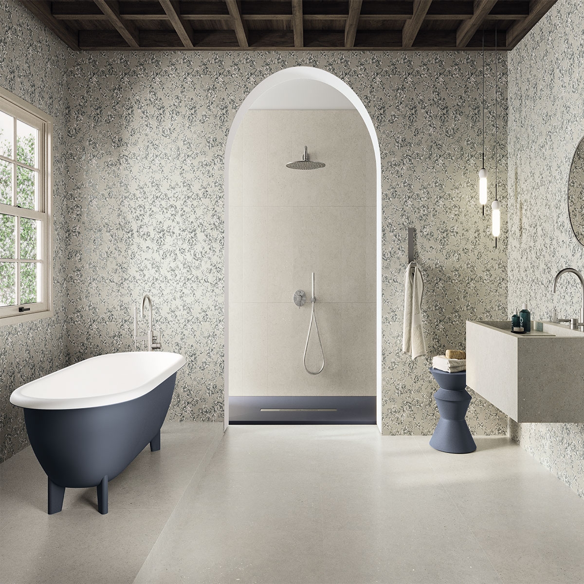 Interior com revestimento a vapor Kinfolk Kinstone 30x90