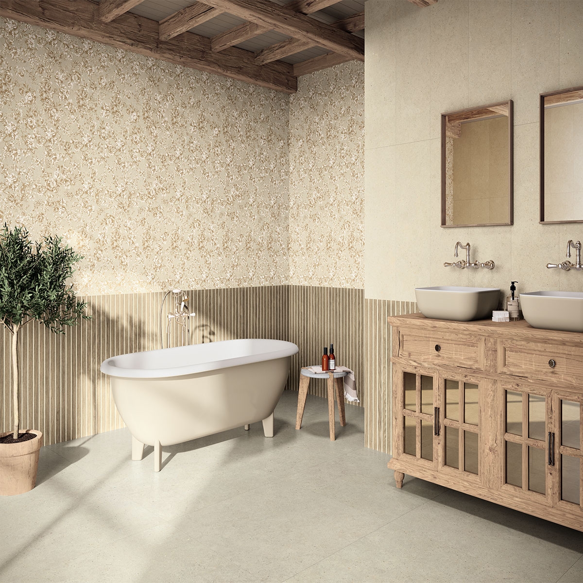 Baño con revestimiento Kinfolk Shoji Dakar 30x90