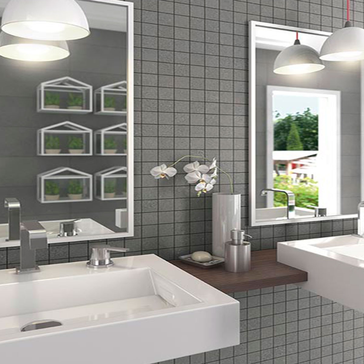 Baño Alpha Lipsi Plomo Mosaico 30x30 (Caja de 1.170m2)