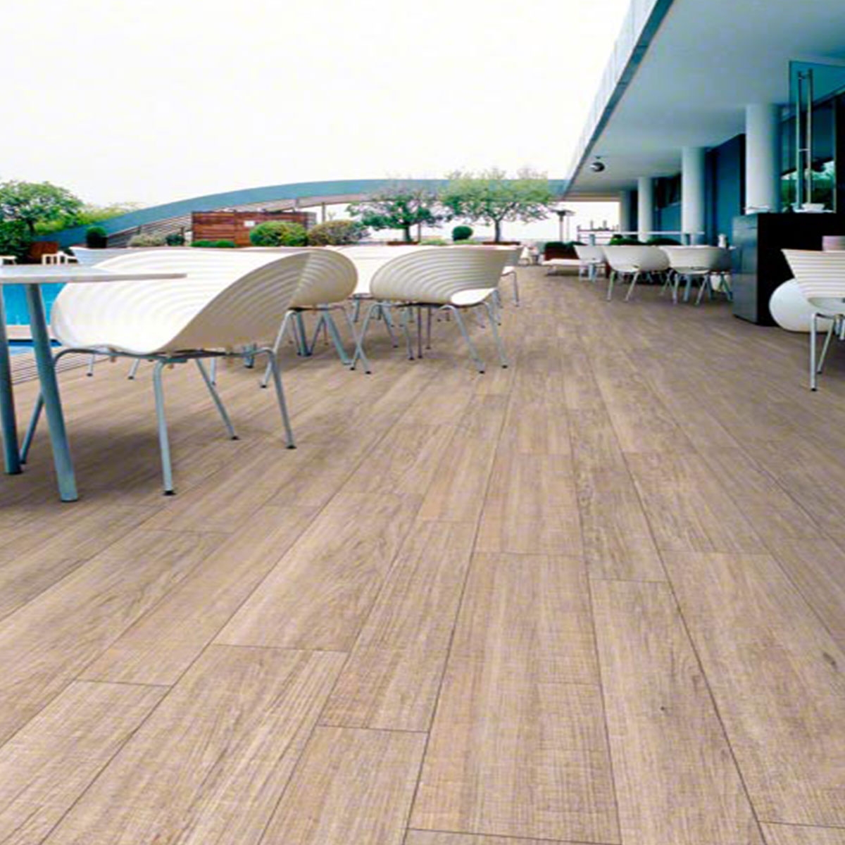 Exterior with Orsa-CR Basic Hazelnut Matte 21.8x89.3 flooring