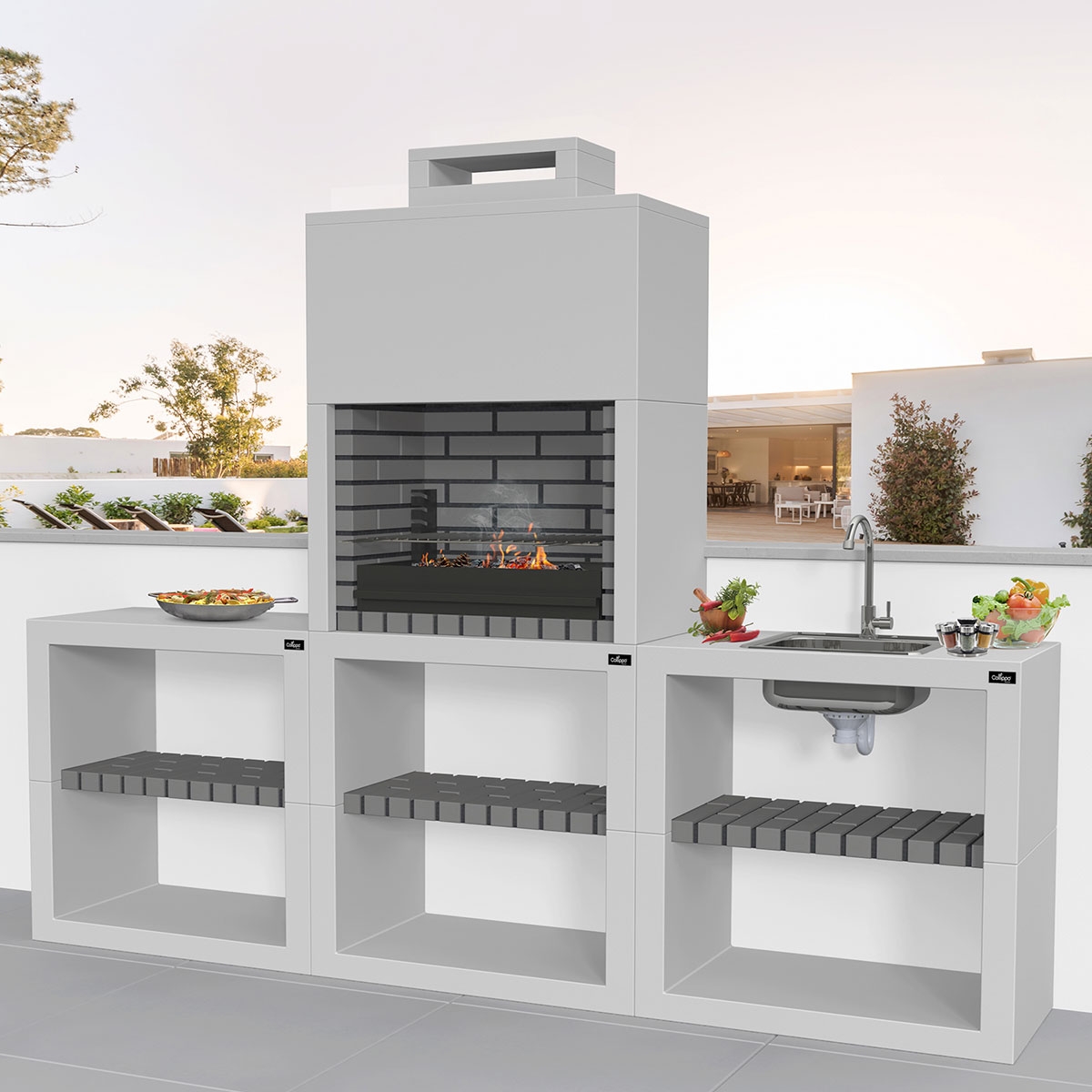 Exterior con Barbacoa Maia Gris - 3