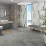 Bathroom with Rho-R Matte Cement coating 32x99