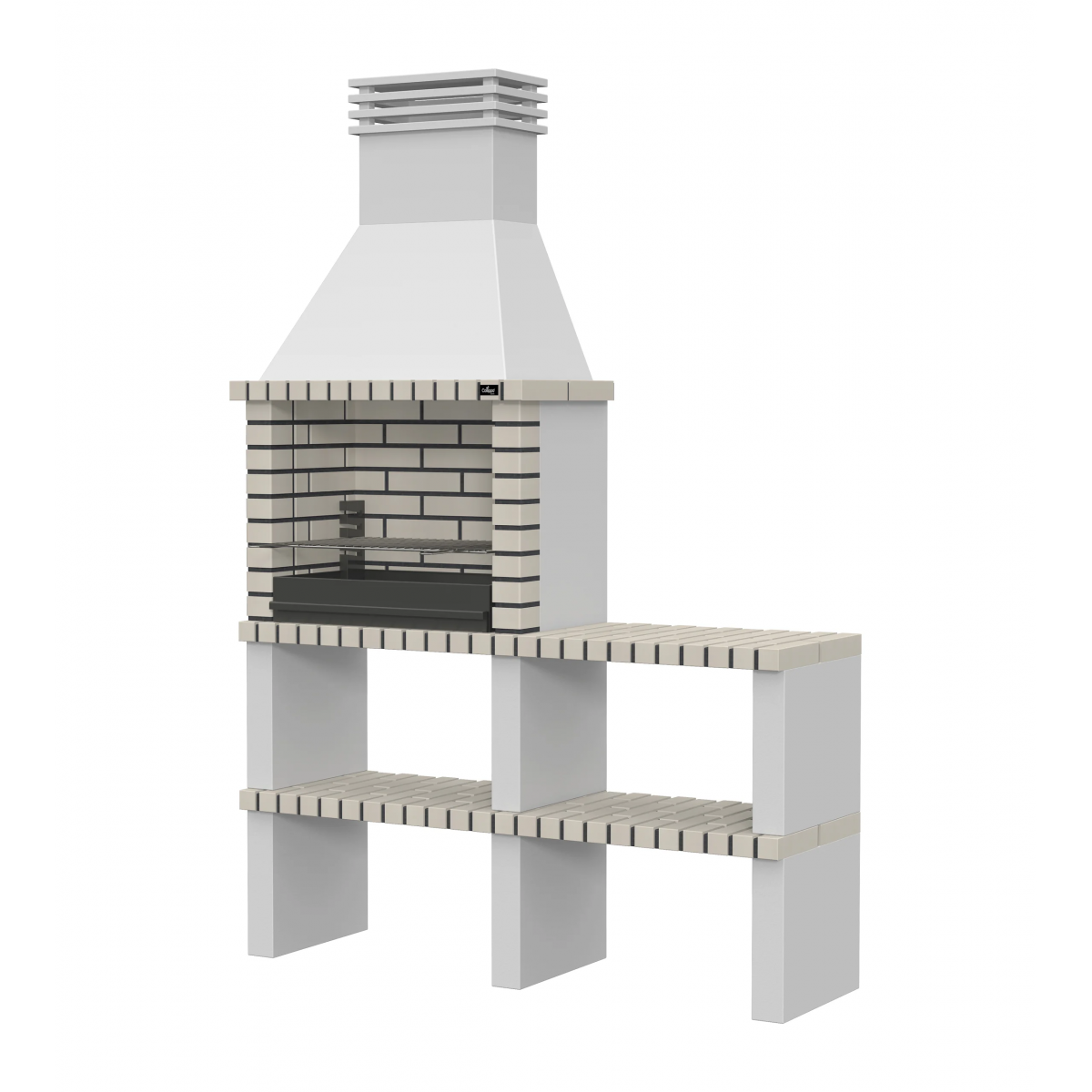 Alvor White Barbecue with Countertop