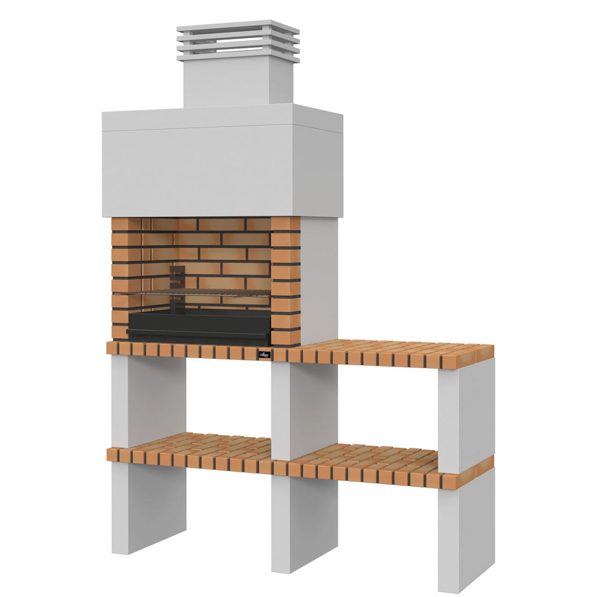 Ericeira Yellow Barbecue with Countertop