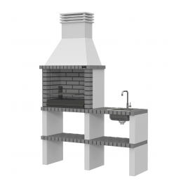 Grill mit Arbeitsplatte, Spüle und Wasserhahn Alvor Gray