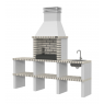 Grill mit Arbeitsplatten, Spülbecken und Wasserhahn Alvor White