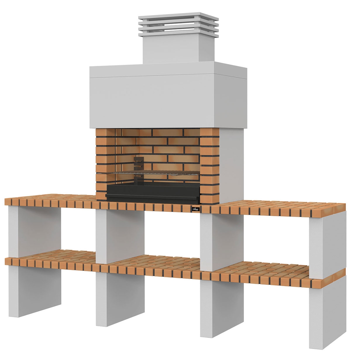 Ericeira Yellow Barbecue with 2 countertops