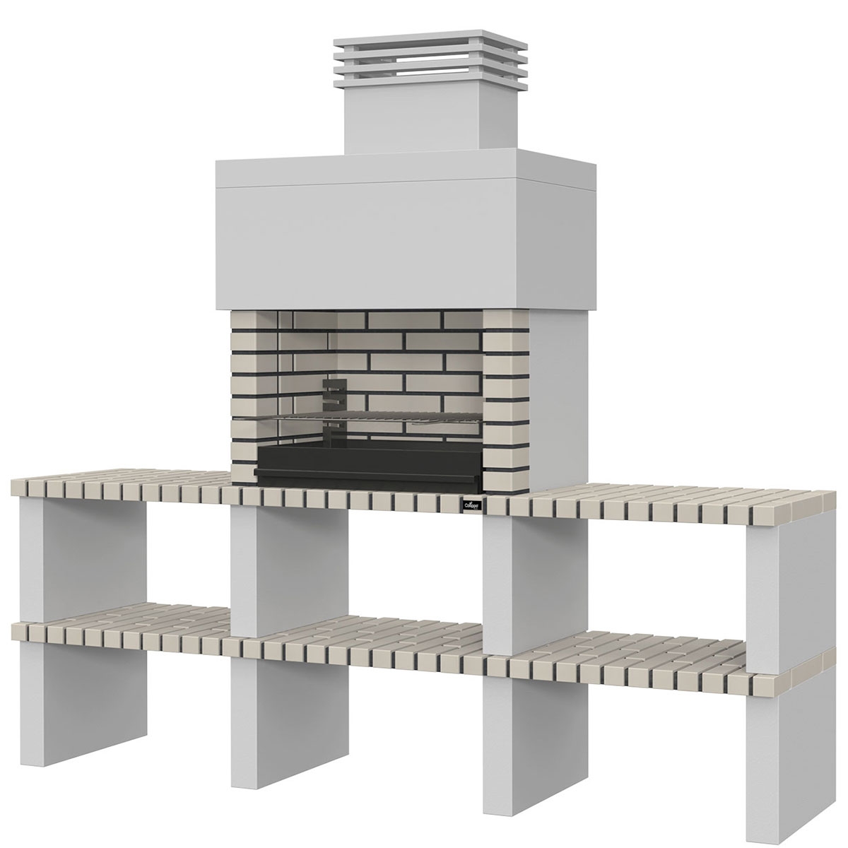 Ericeira White barbecue with 2 countertops