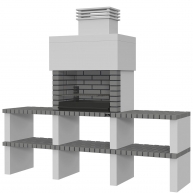 Barbacoa con 2 encimeras Ericeira Gris