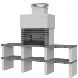 Ericeira Gray Grill mit 2 Arbeitsplatten