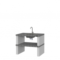Comptoir Tróia Gray avec évier et robinet