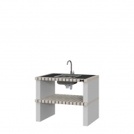 Countertop with granite, sink and Troia White faucet