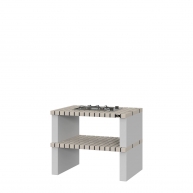 Comptoir simple et plaque de cuisson à gaz Troia Blanc