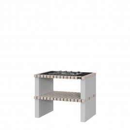 Bancada com granito e placa a gás Troia White