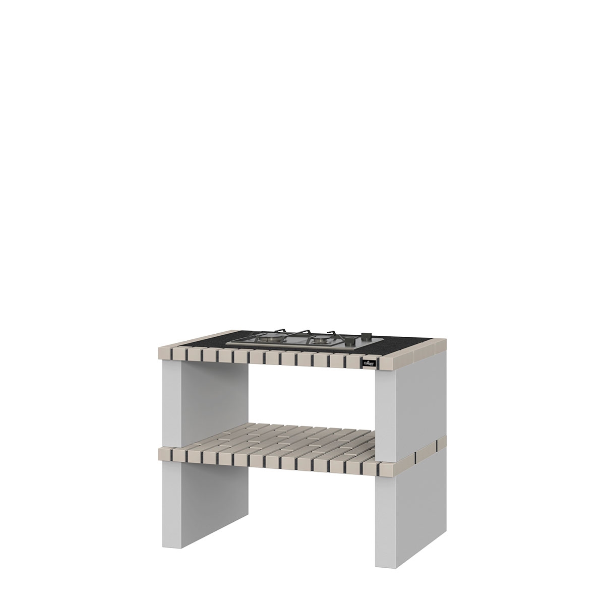 Bancada com granito e placa a gás Troia White