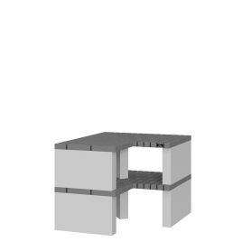 Encimera de esquina Troia Gris