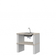 Alvor White countertop with sink and faucet