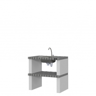 Alvor Gray countertop with sink and faucet