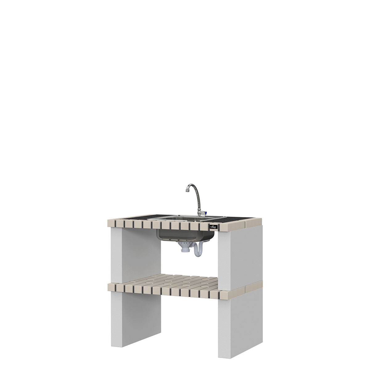 Countertop with granite, sink and faucet Alvor Blanco