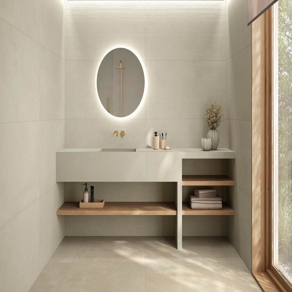 Baño con Bogart Marfil 60x120
