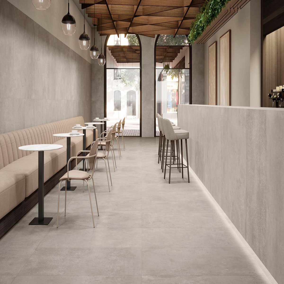 Pavimento con Bogart Taupe Mate 60x120 (Caja de 1.44m2)