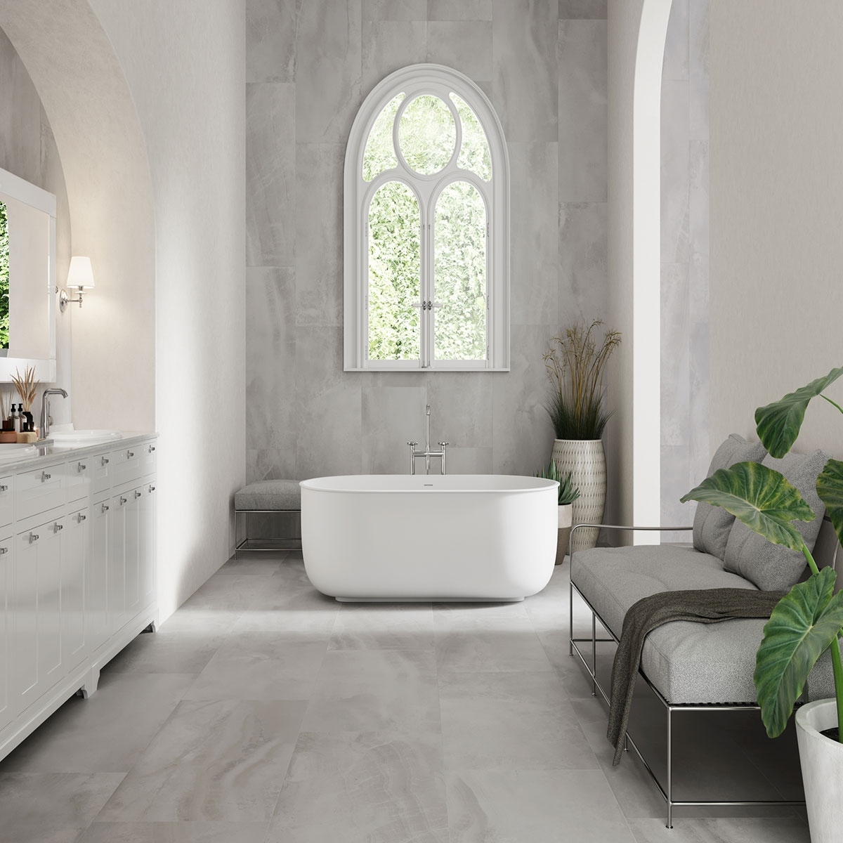 Baño con revestimiento Durango Greige 60x120