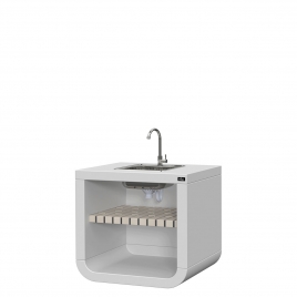 Arbeitsplatte mit Waschbecken und Wasserhahn Belém Frigo White