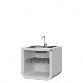 Arbeitsplatte mit Granit, Waschbecken und Wasserhahn Belém Frigo Gray