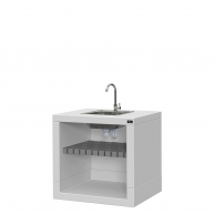 Bancada Estoril Cinza com lavatório e torneira