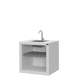 Estoril Gray Arbeitsplatte mit Waschbecken und Wasserhahn