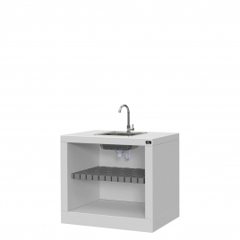 Vilamoura Gray Arbeitsplatte mit Waschbecken und Wasserhahn