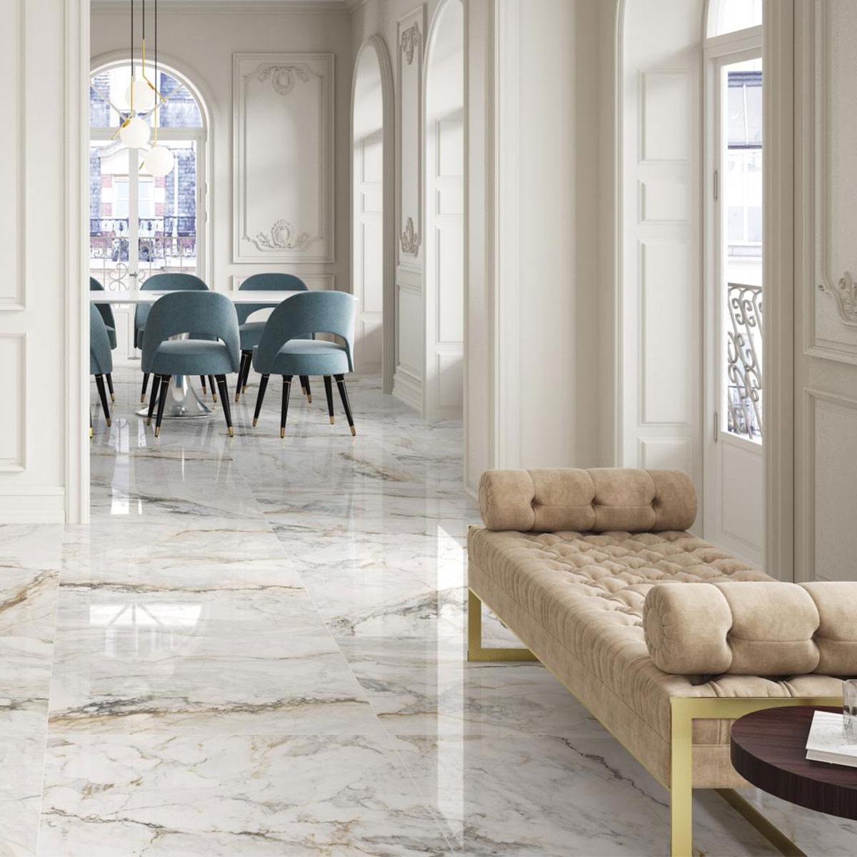 Interior with CR Pisa Gold 60x60 flooring