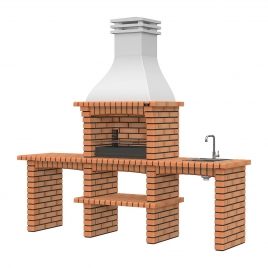 Grill mit 2 Arbeitsplatten, Spüle und Wasserhahn Tavira Yellow