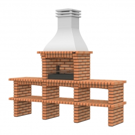 Tavira Gelber Grill mit 2 Bänken