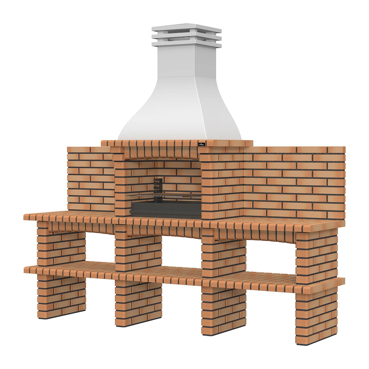 Barbecue with 2 Benches Tavira Yellow - 2