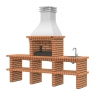 Barbecue with 2 Benches, sink and tap Tavira Yellow