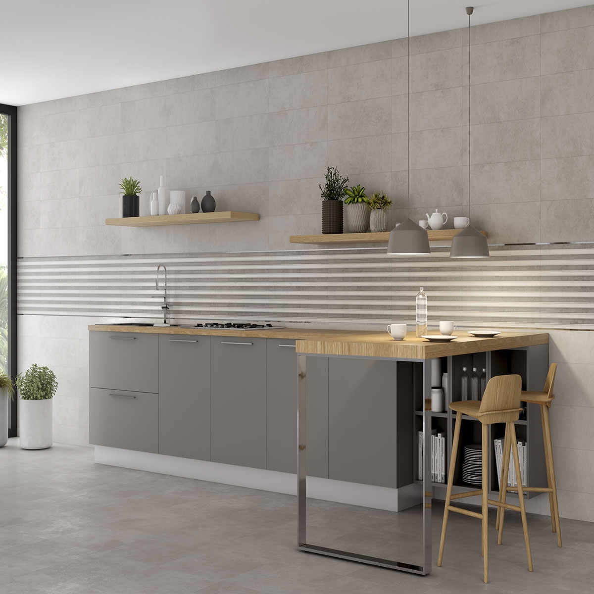 Interior with Foster Grey flooring 60x60