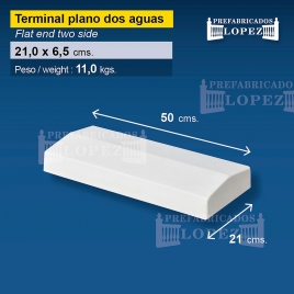 Terminal cubremuro a dos aguas 22 (ud)