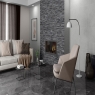 Sala con revestimiento CR Block Nero 16.3x51.7