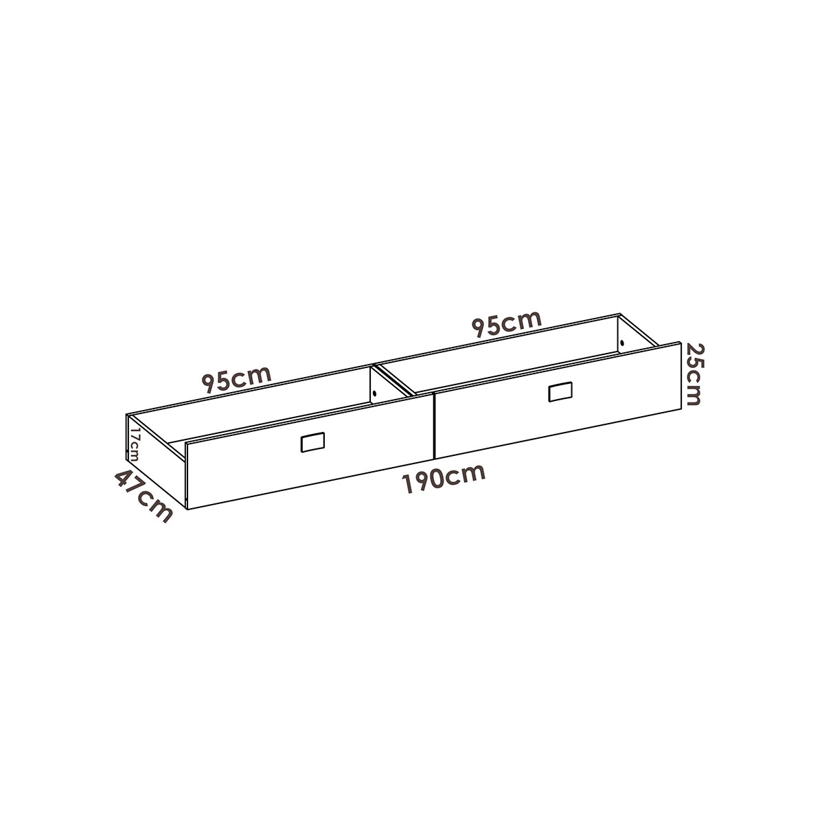 Medidas de Cama Dina 90x190 + 2 Cajones