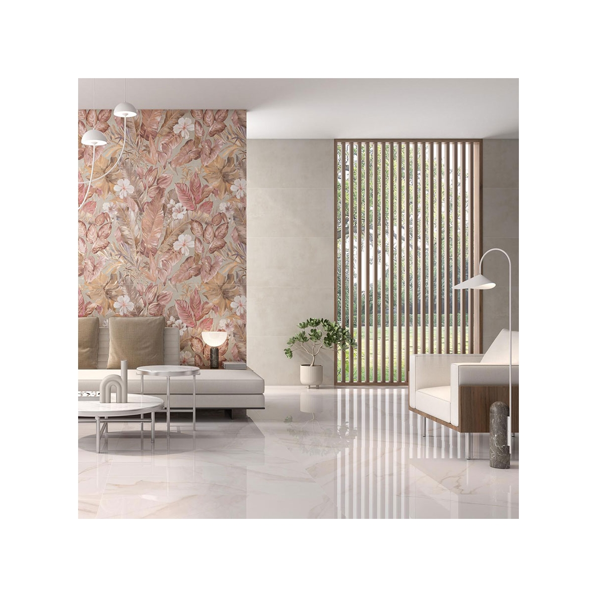 Intérieur avec revêtement de sol CR Apulia Gold 60x60