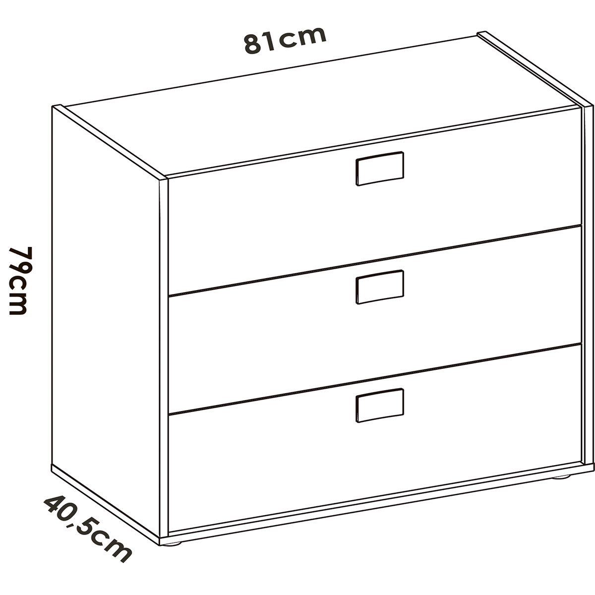 Dina Bed Size 4 + Chest of 3 Drawers