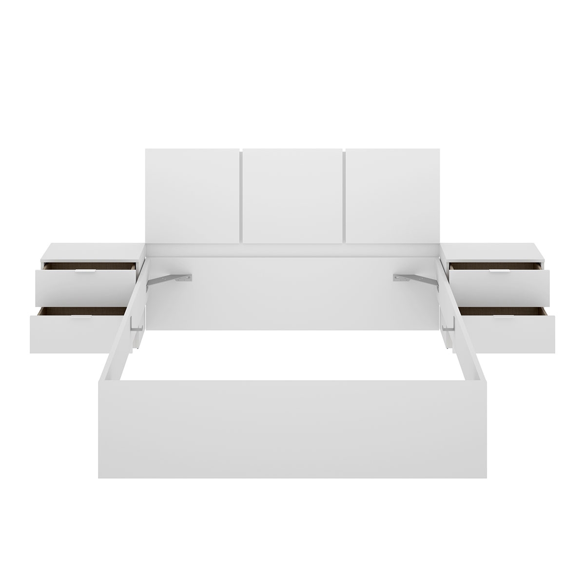 Cabezal Havana 3 Plafones + 2 Mesitas con 2 Cajones + Aro 135-140x190 Blanco - 2